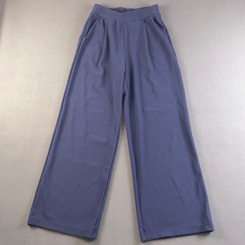 Halara High Waisted Wide Leg Pleated Pants Blue Purple XS Petite 572581